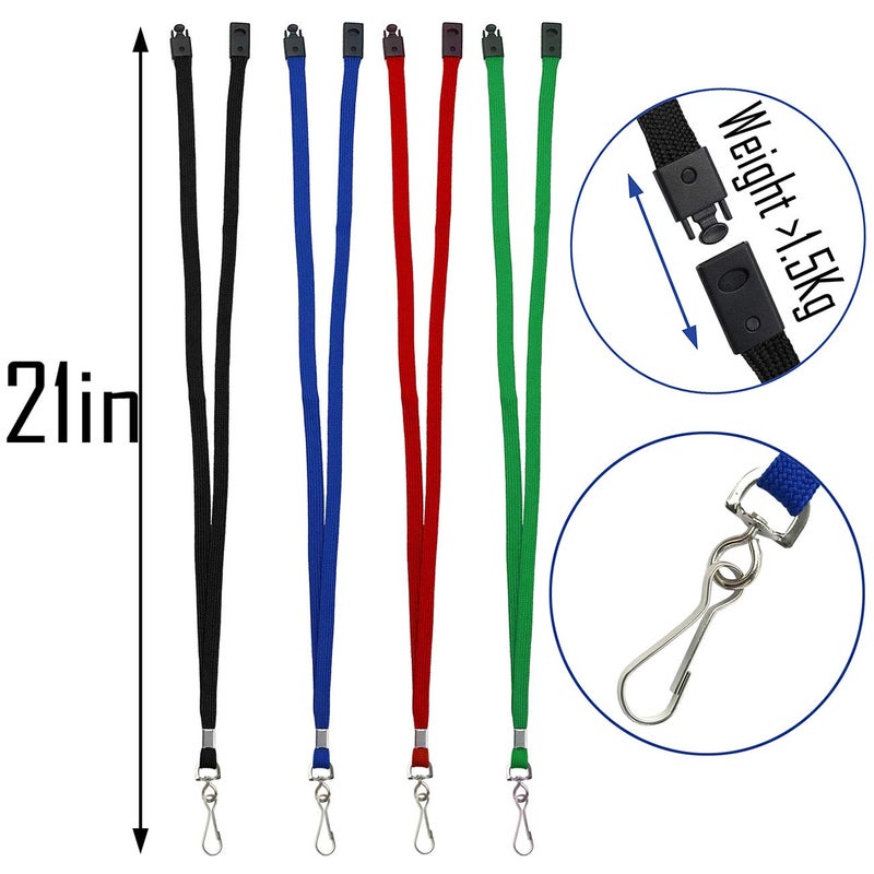 Beebel Safety Lanyards Premium Breakaway Black Lanyard Comfortable Neck Straps Lanyards Swivel J Hook for ID Badges 50 Pack - Image 5